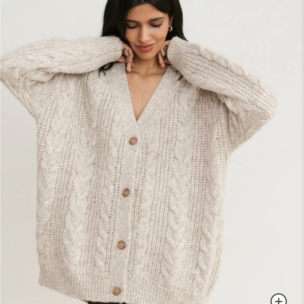 Cable Knit Cocoon Cardigan Jenni Kayne Oatmeal